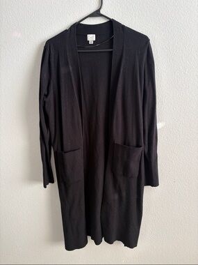 a new day Black Open-Front Long Cardigan with Pockets
